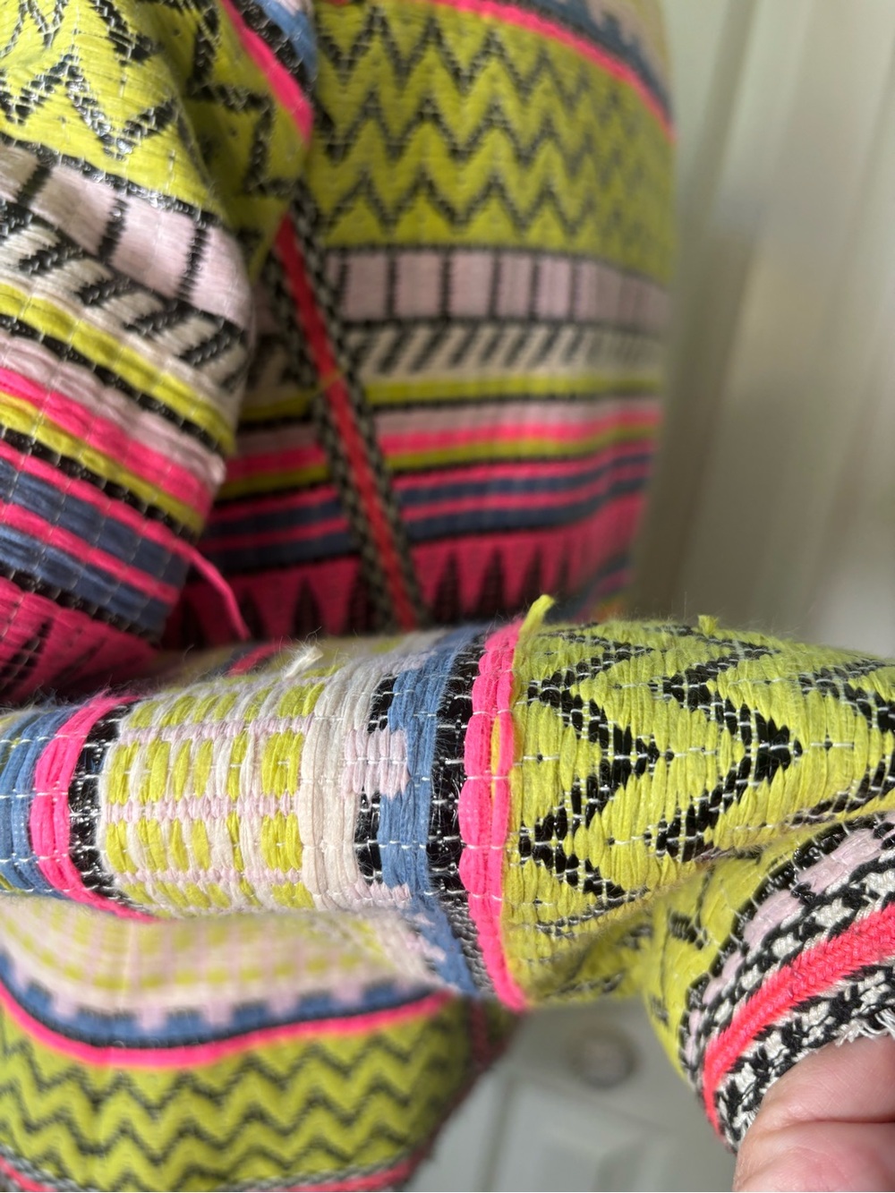 Milly Neon Aztec Tweed Zipper Jacket, Size 2 - Picture 12 of 16